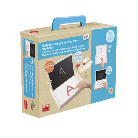 Tava multi-senzoriala mica Montessori pentru terapie, desen si prescriere, nisip inclus - imagine 6